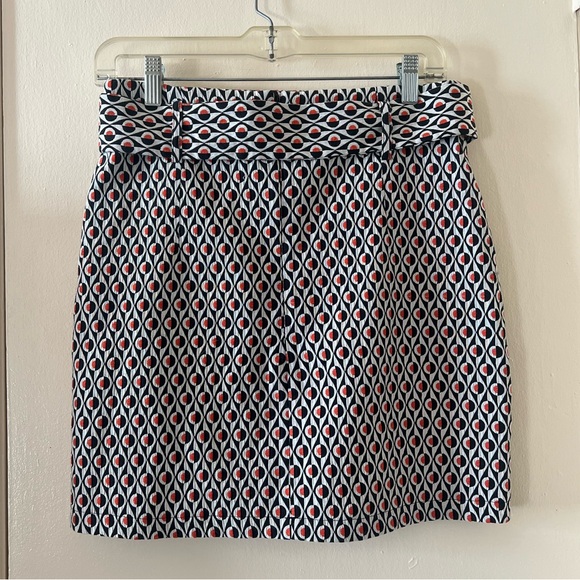Urban Outfitters Retro Psychedelic Patterned Cotton Mini Skirt w/ Matching Belt - Picture 4 of 7